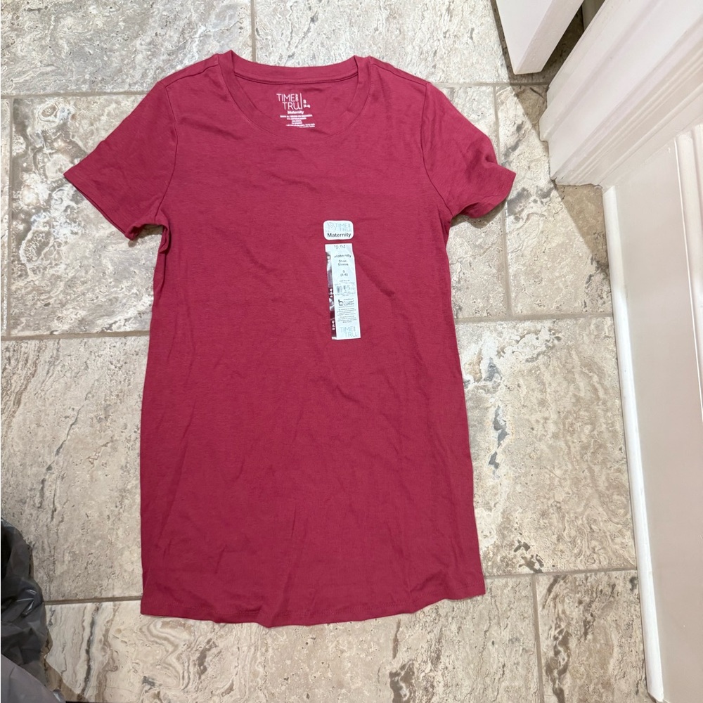 NWT size Small Maternity Time and Tru Women's Red T-Shirt